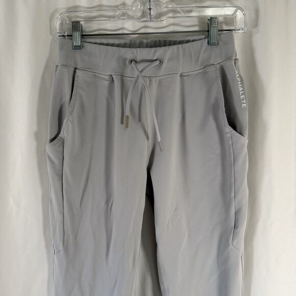 Alphalete Joggers Women's Small Solid Grey Pull On Drawstring Pockets - Picture 2 of 8